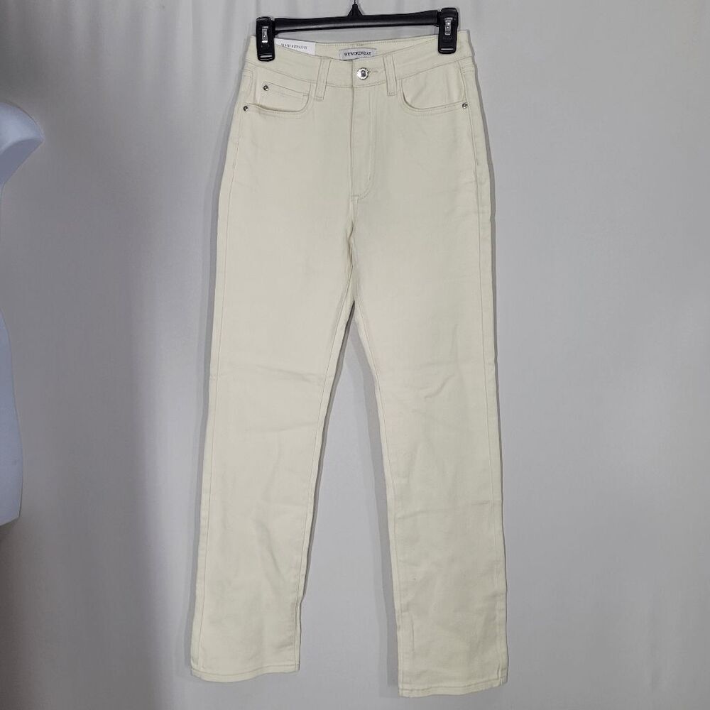 WeWoreWhat Ivory Icon Straight Jean Stretch Twill Denim Size 25